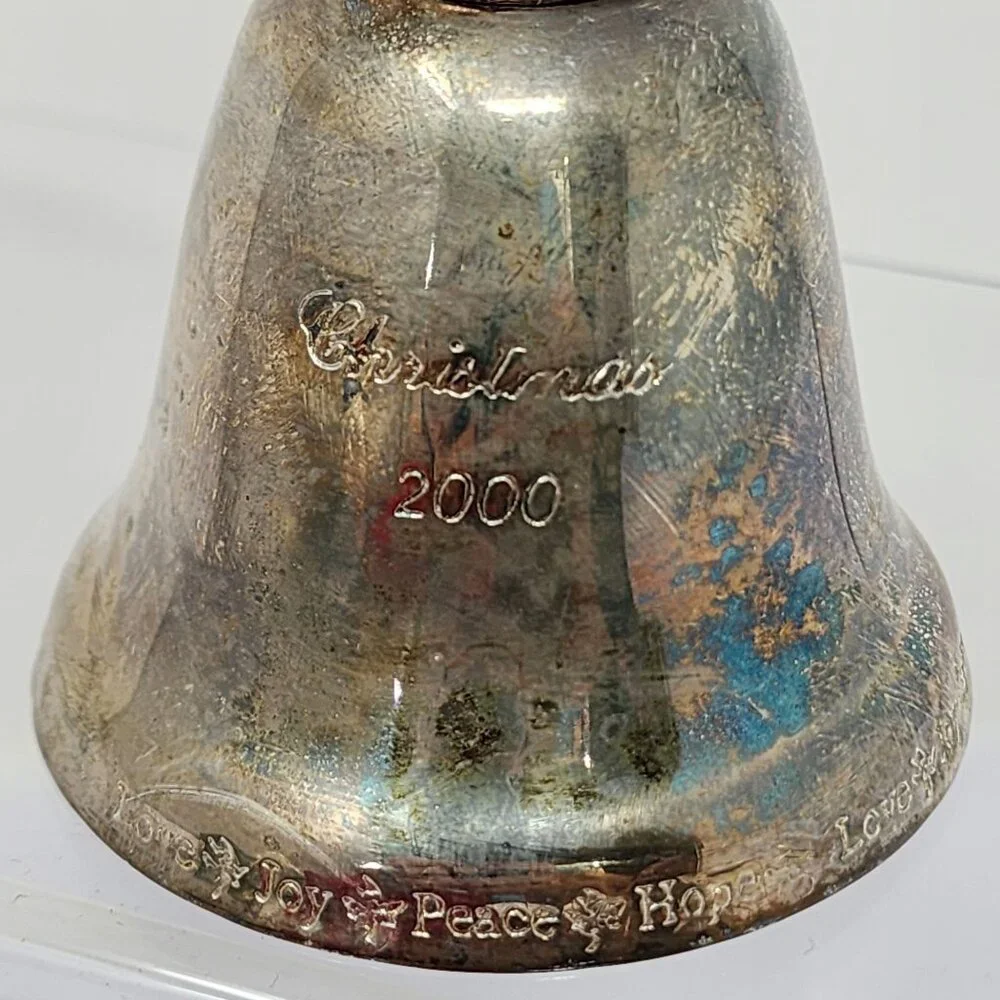Madison Avenue Christmas Bell 2000 Silver Plated Making Spirits Bright Collector